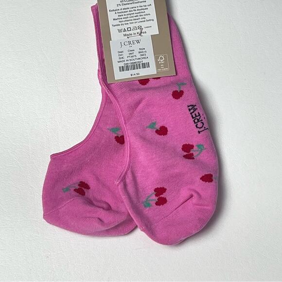 J.Crew Womens Heart and Cherries No Show Ankle Socks  New with tag - Picture 5 of 11